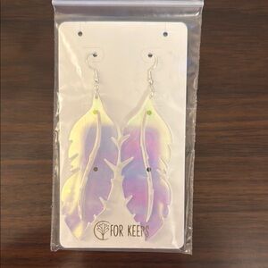 Iridescent Feather Earrings